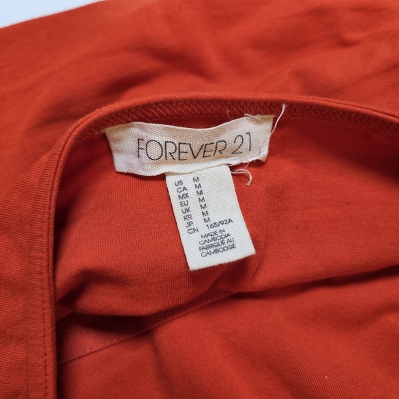 Forever 21 red cotton blend stretch knit tube crop top size M US - Picture 4 of 4